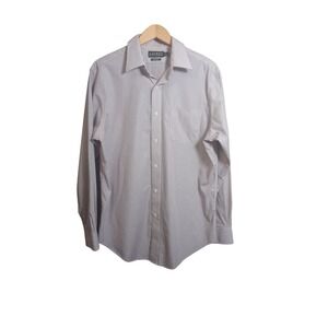 Lauren Ralph Lauren Men's Striped Non Iron Button Down Dress Shirt Size 16 34/35